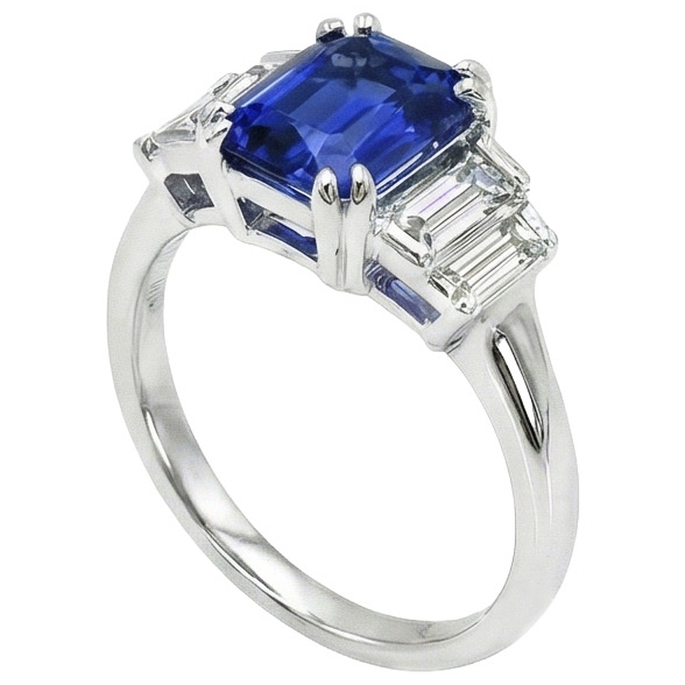 echter radiant diamant 3Karat ring Detailansicht