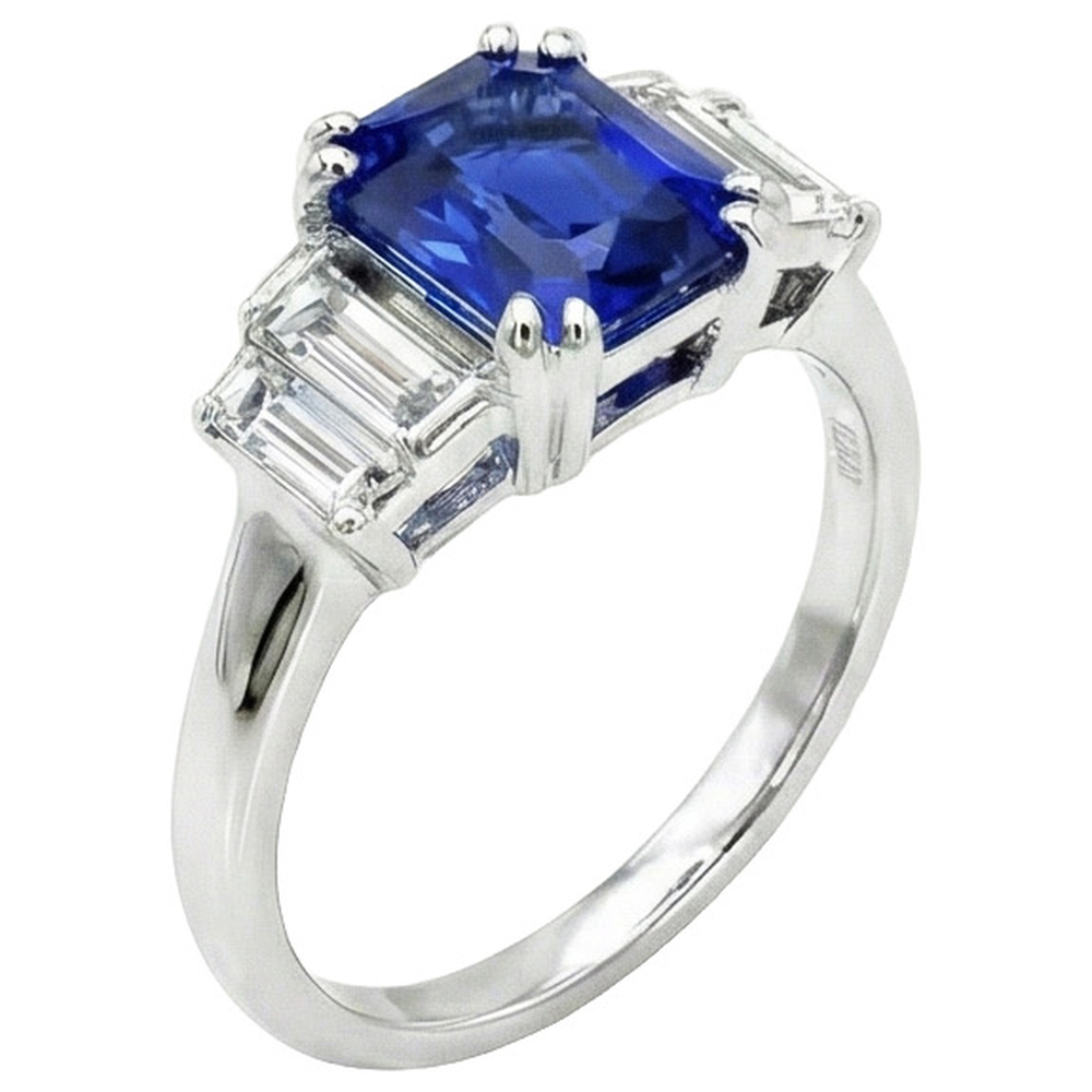 echter radiant diamant 3Karat ring Vorderansicht