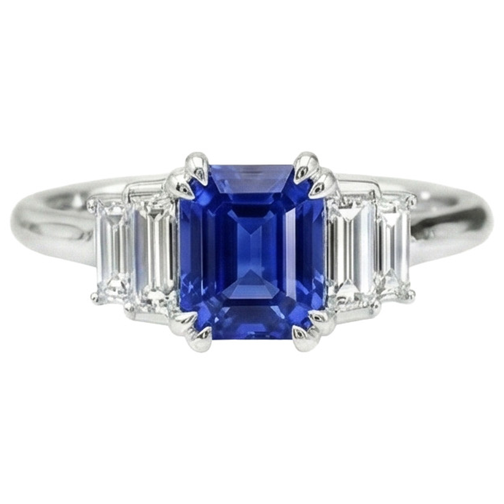 echter radiant diamant 3Karat ring Seitenansicht