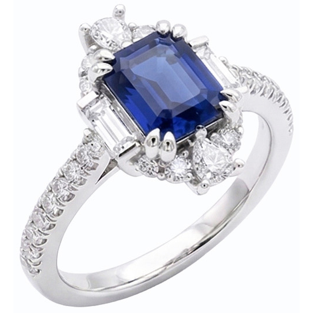 echter baguette diamant 3.50Karat ring Seitenansicht