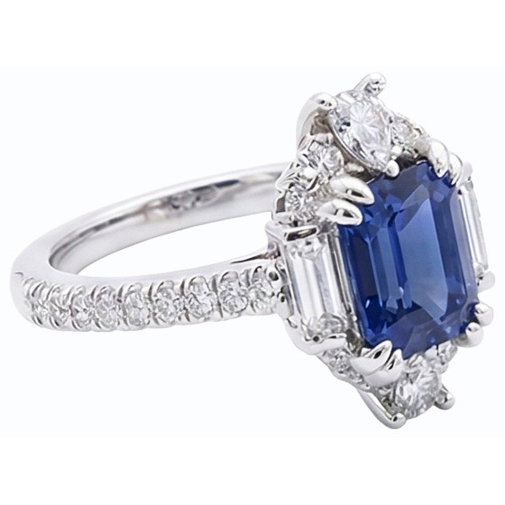 echter baguette diamant 3.50Karat ring Draufsicht