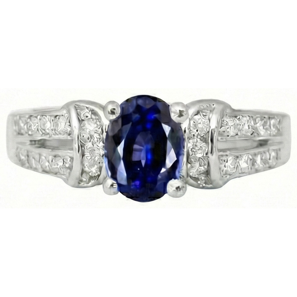 echter oval diamant 1Karat ring Detailansicht