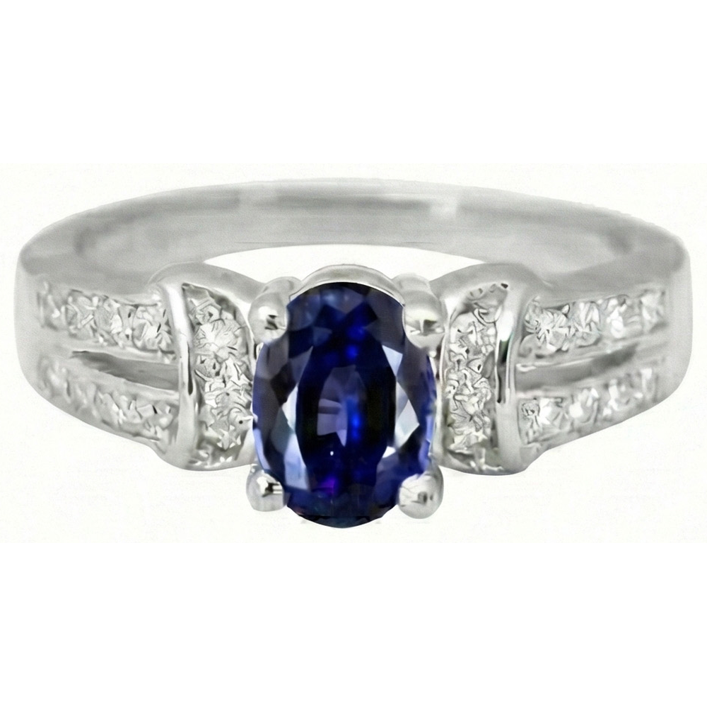 echter oval diamant 1Karat ring Seitenansicht