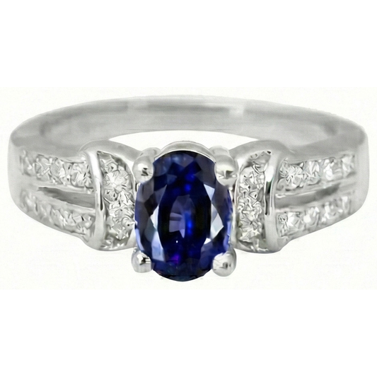 echter oval diamant 1Karat ring Seitenansicht
