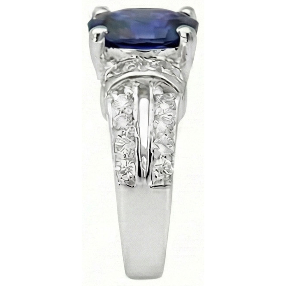 echter oval diamant 1Karat ring Profilansicht