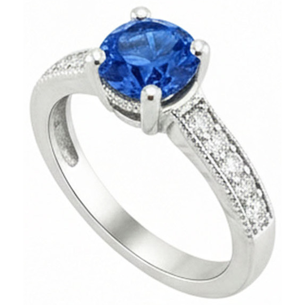 echter round diamant 14Karat ring Detailansicht