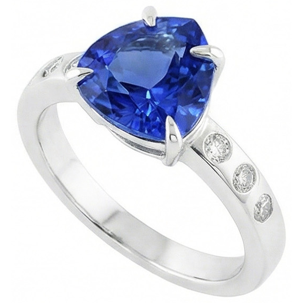 echter trillion diamant 2Karat ring Vorderansicht
