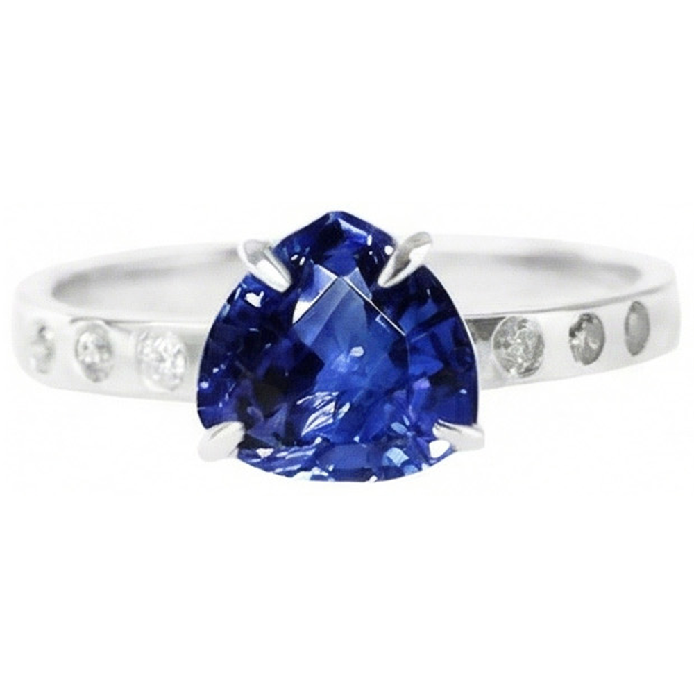 echter trillion diamant 2Karat ring Seitenansicht
