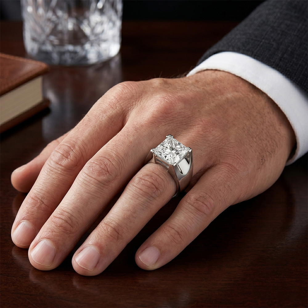 Edler Diamant IGI-Zertifiziert Herren-Ring 3 Karat in 14 Karat
