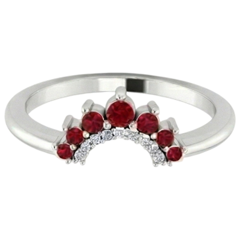 echter round rubin 1Karat ring Draufsicht