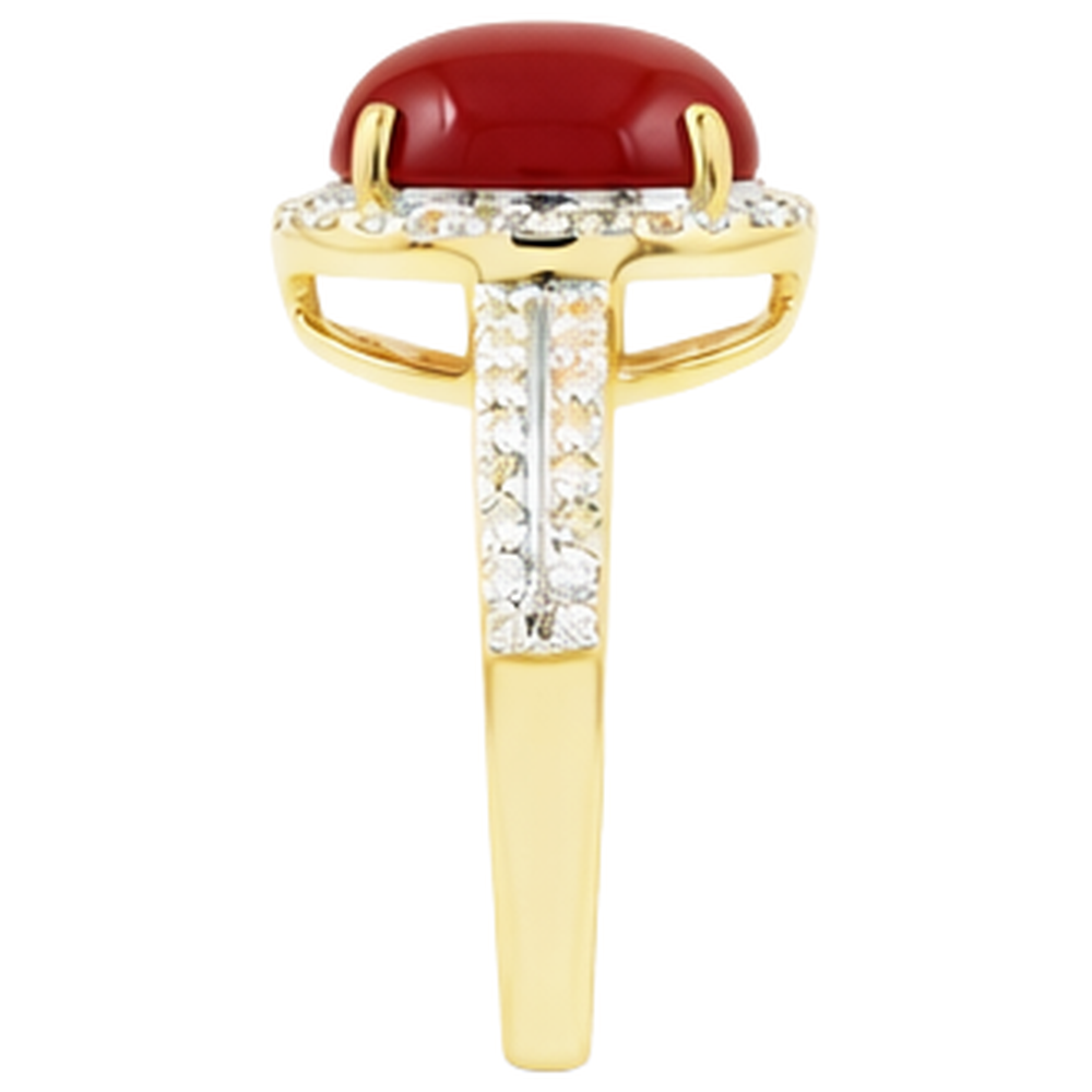 echter oval diamant 9.00Karat ring Profilansicht