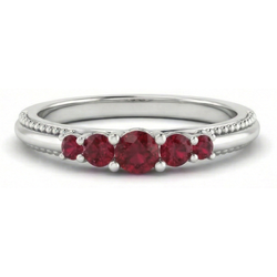 Ehering Burma Rubin 1,10 Karat Antik-Stil Schmuck Neu