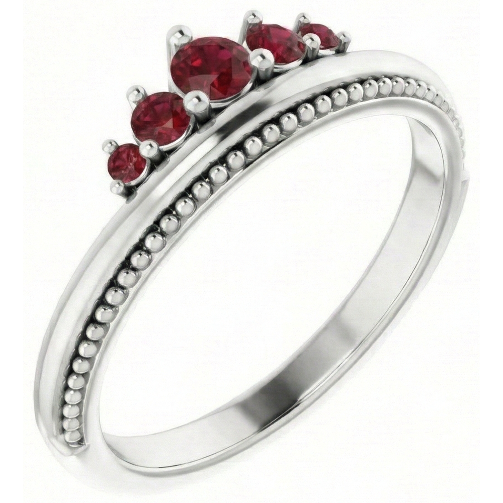 Ehering Burma Rubin 1,10 Karat Antik-Stil Schmuck Neu