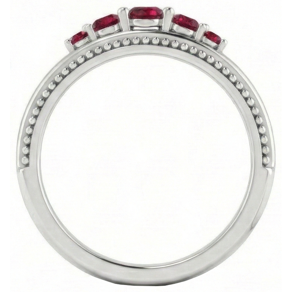 Ehering Burma Rubin 1,10 Karat Antik-Stil Schmuck Neu