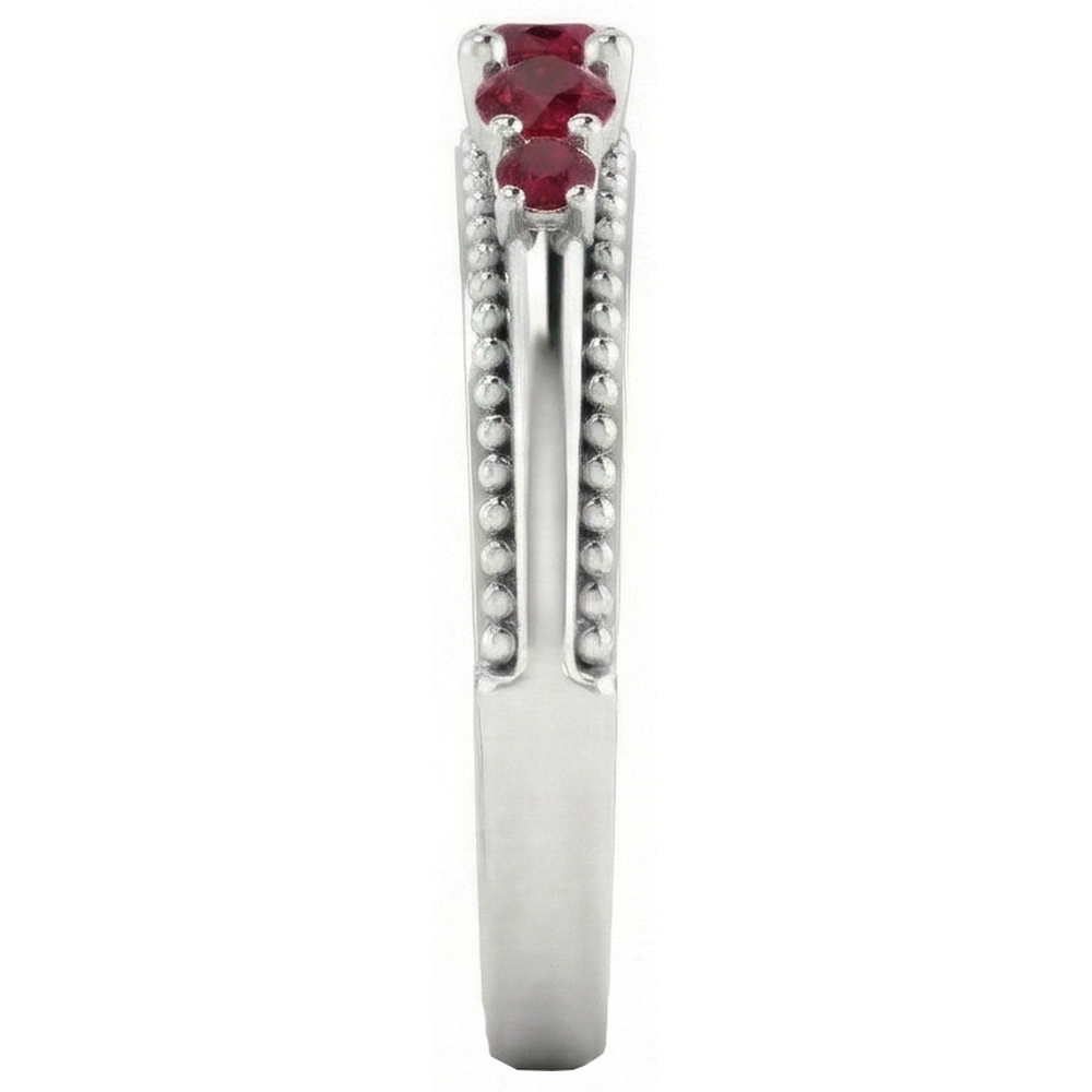 Ehering Burma Rubin 1,10 Karat Antik-Stil Schmuck Neu