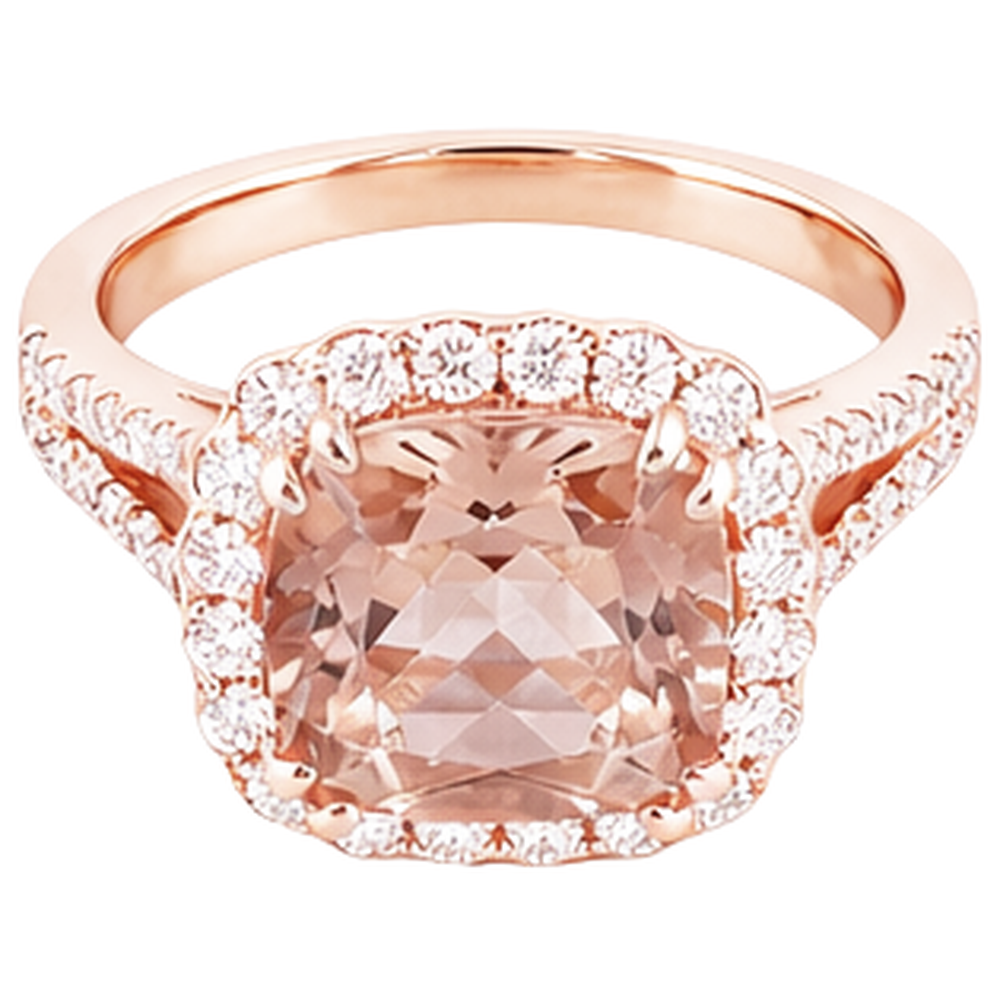 echter round morganit 13.50Karat ring Detailansicht