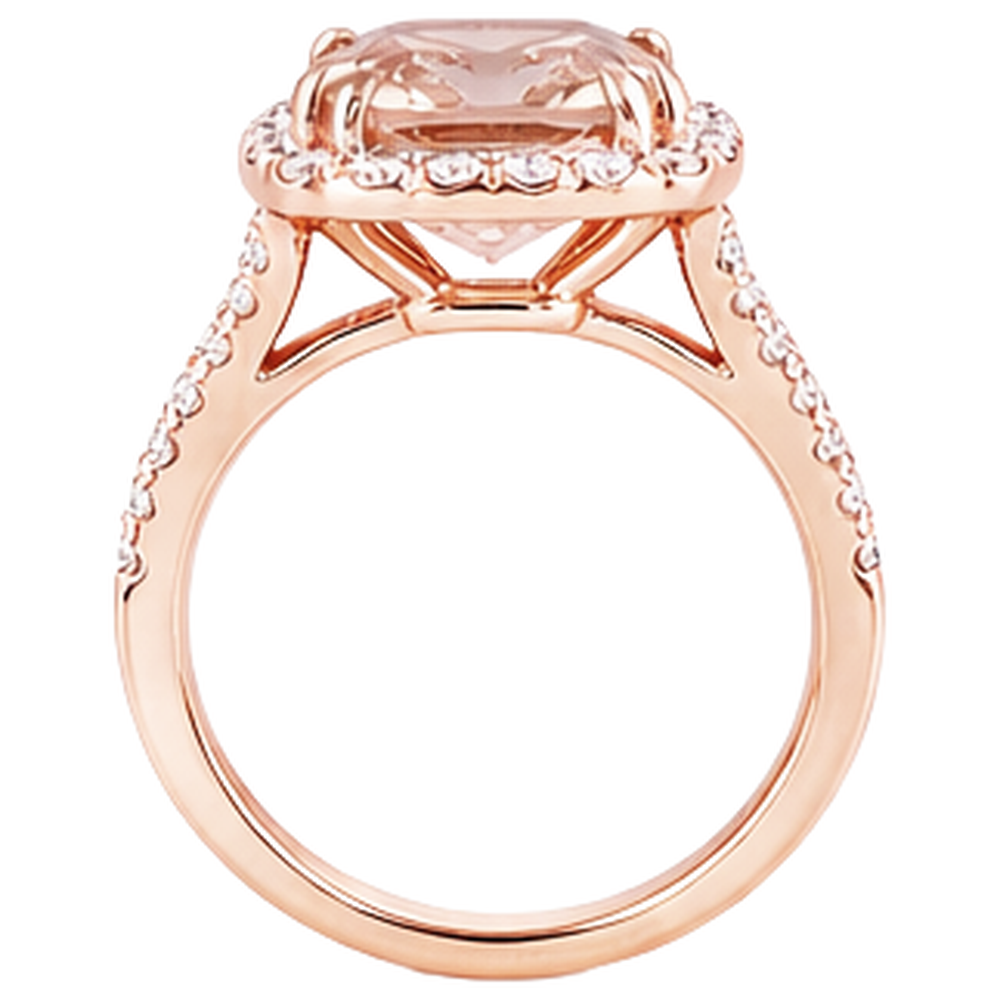 echter round morganit 13.50Karat ring auf Weiß