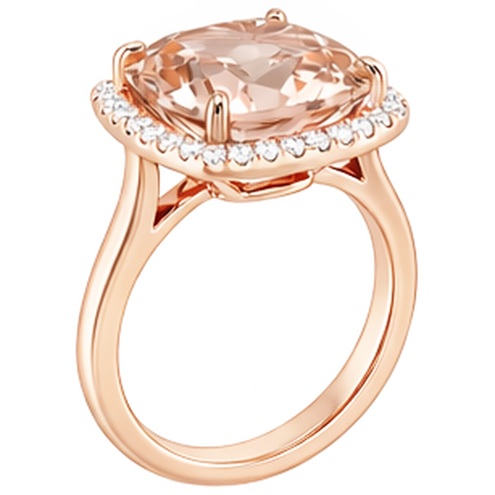 echter round morganit 14Karat ring Draufsicht