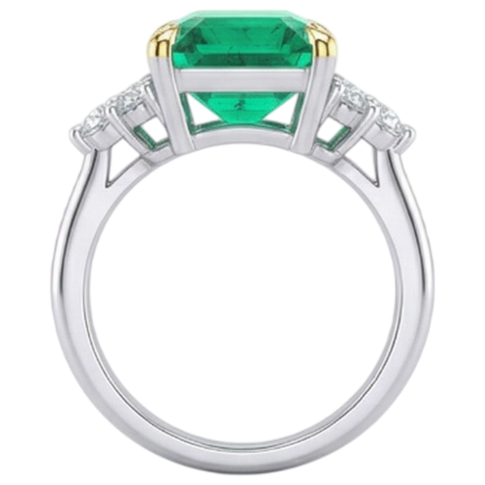 Handgemachter Farbstein-Ring 4 Karat – Draufsicht