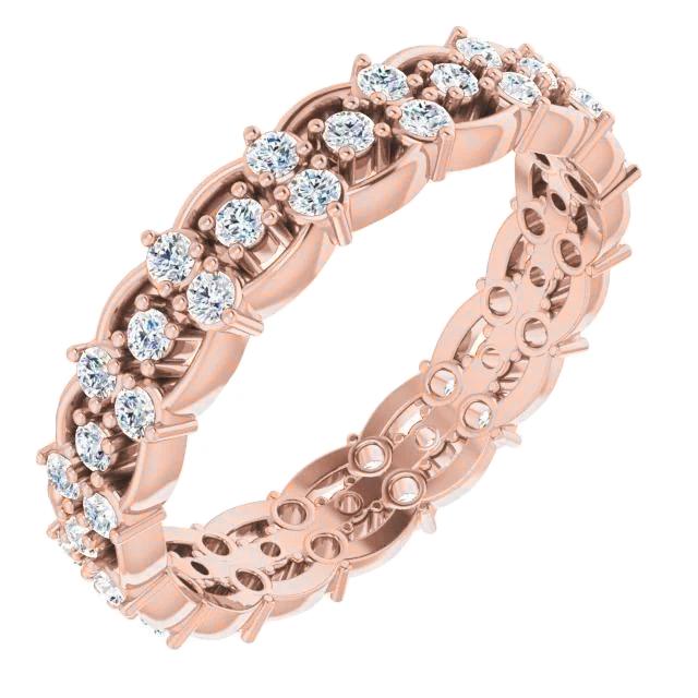 Eternity Ehering 1,50 Karat Runder Echt Diamant Roségold Schmuck