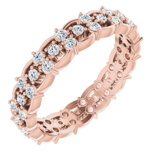 Eternity Ehering 1,50 Karat Runder Echt Diamant Roségold Schmuck