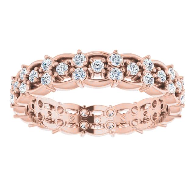 Eternity Ehering 1,50 Karat Runder Echt Diamant Roségold Schmuck