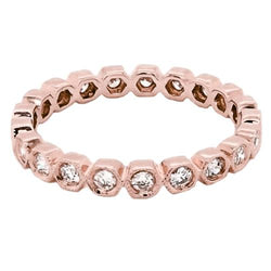 Ewigkeit Natürliche Diamant Band 2,10 Karat Lünette Milgrain Roségold Schmuck