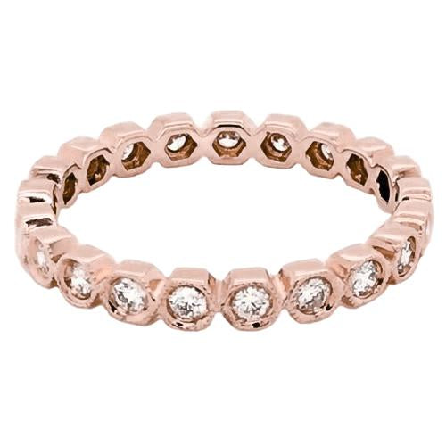 Ewigkeit Natürliche Diamant Band 2,10 Karat Lünette Milgrain Roségold Schmuck