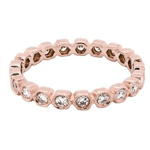 Ewigkeit Natürliche Diamant Band 2,10 Karat Lünette Milgrain Roségold Schmuck