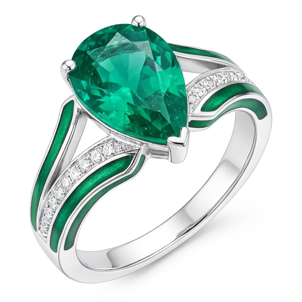 Exquisiter Edler Smaragd Edelstein-Ring 2,50 Karat – 14K