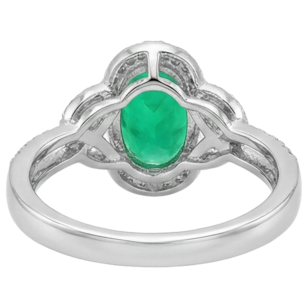Exquisiter Smaragd Edelstein-Ring 1,50 Karat – Rückansicht