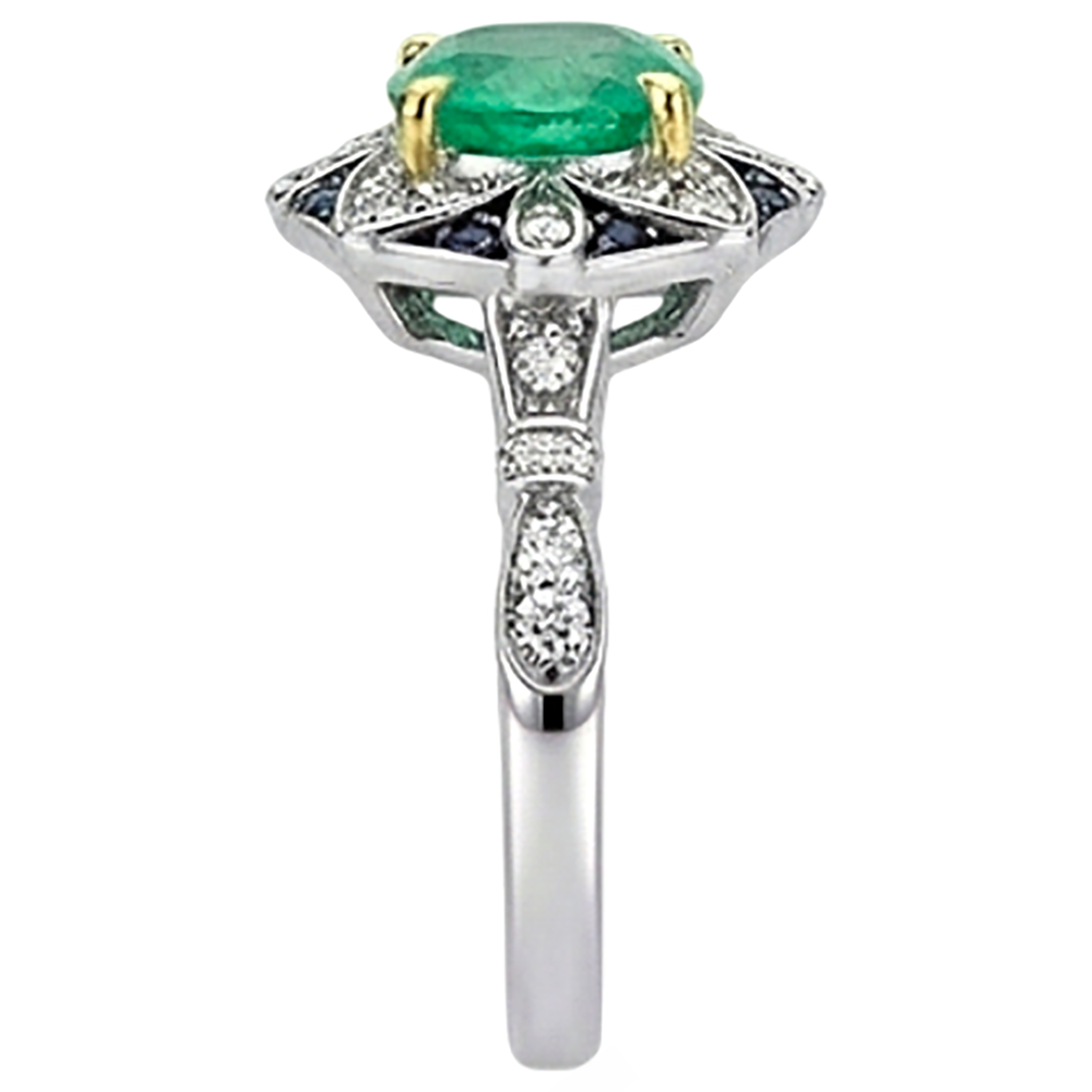 Authentischer Smaragd Edelstein-Ring – Draufsicht