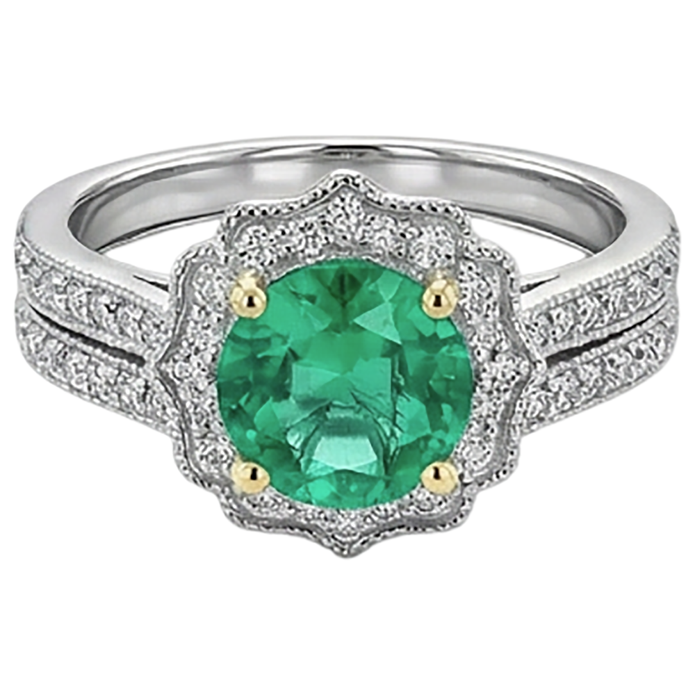 Eleganter Schmuckstein-Ring 2 Karat – Frontansicht