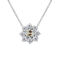 14 Karat Weißgold Anhänger-Halskette mit Brillant – 2 Karat