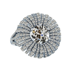 Handgefertigter Edler Diamant Halo-Fassung Ring 2 Karat