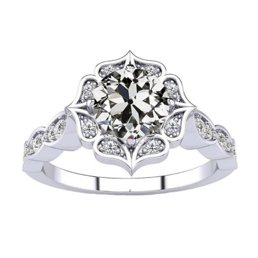 Diamant Halo-Ring 1,50-Karat 14K Weißgold – Hauptansicht