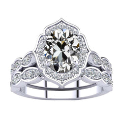 14K Weißgold Halo-Verlobungsring mit Diamant – 4,50 Karat
