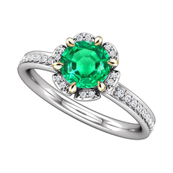 GIA-Geprüft Edler Smaragd Schmuckstein-Ring 1 Karat – 14 Karat