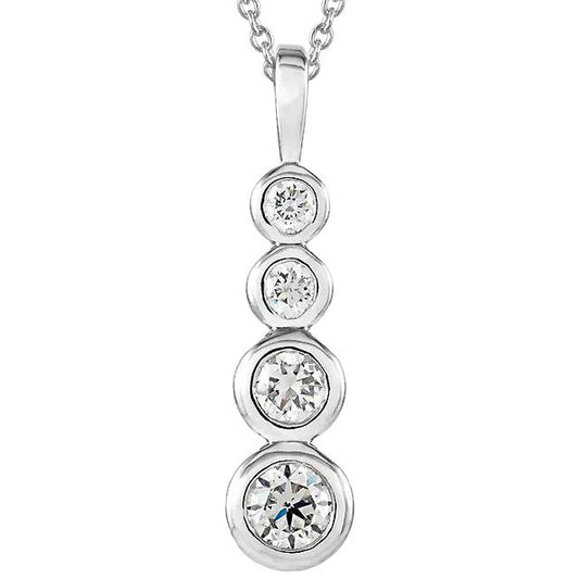 Four Stone Natürliche Diamant Journey Anhänger 1,95 Karat Lünette Set Schmuck Neu