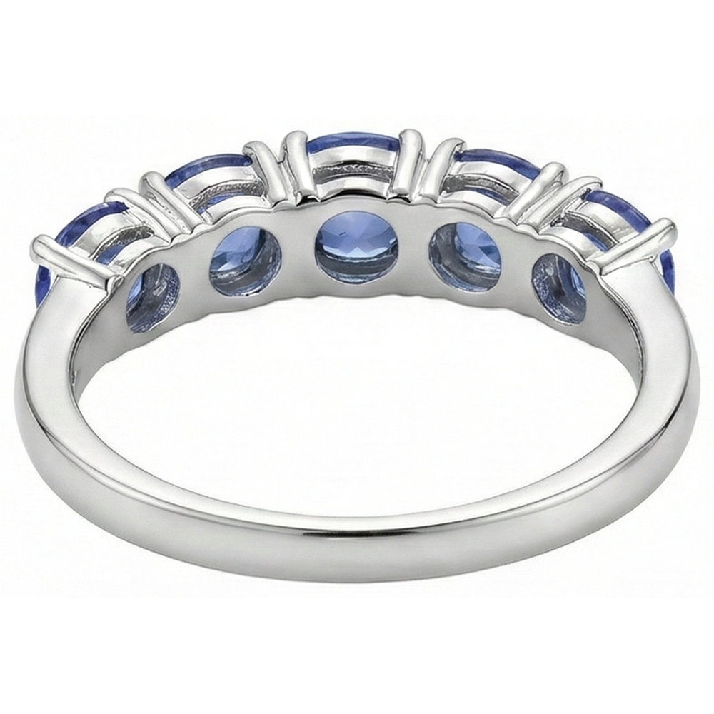 echter round tansanit 2.50Karat memoire-ring Profilansicht