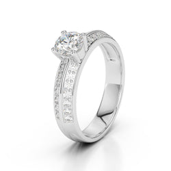 Funkelnde 2.10 Ct Natürliche Diamanten Trauring Krappenset Weißgold 14K