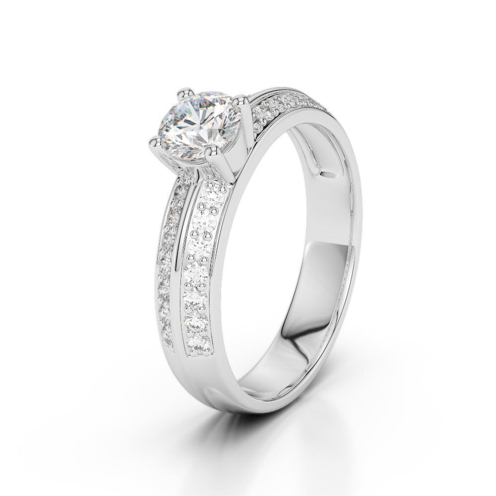 Funkelnde 2.10 Ct Natürliche Diamanten Trauring Krappenset Weißgold 14K
