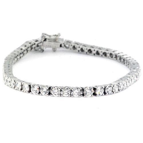 Funkelnde Brillantschliff Echte Diamanten Tennisarmband WG 14K 7,05 Karat