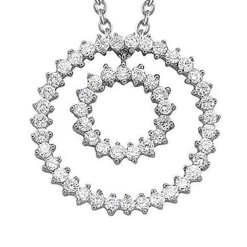 Funkelnde Halskette Mit Natürliche Diamantanhänger Und Kette 2,75 Karat WG 14K