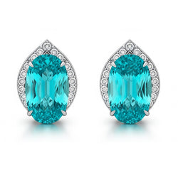 Funkelnde Paraiba Ohrringe in Weißgold 2,70 ct