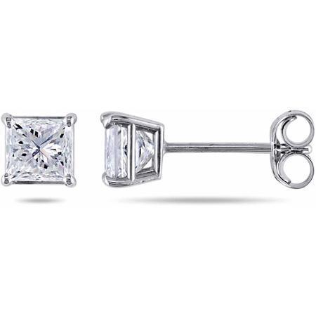 Funkelnde Princess Cut 3,20 Ct Natürliche Diamanten Damen Ohrstecker Weißgold