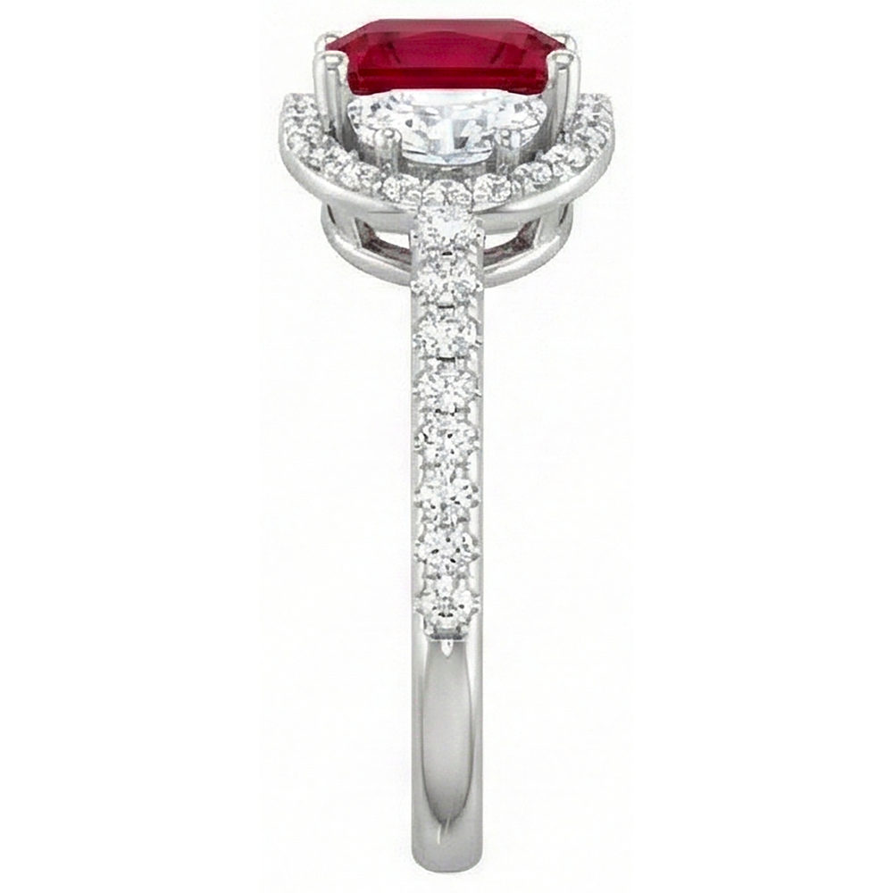echter princess rubin 3Karat ring Detailansicht