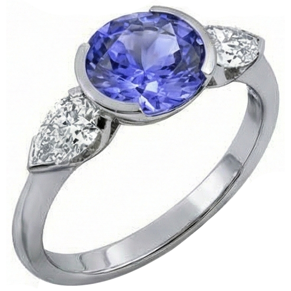 echter oval tansanit 3Karat ring Detailansicht
