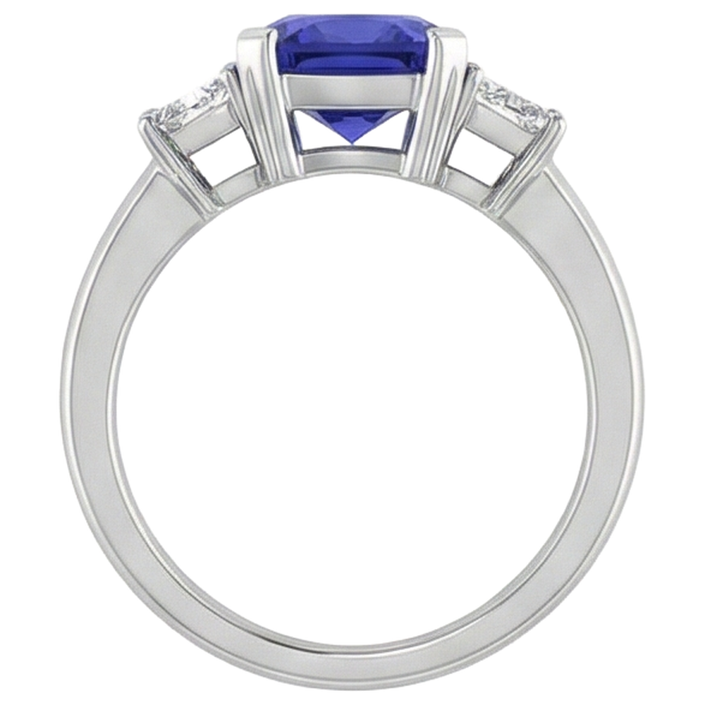 echter round tansanit 4.01Karat ring auf Weiß