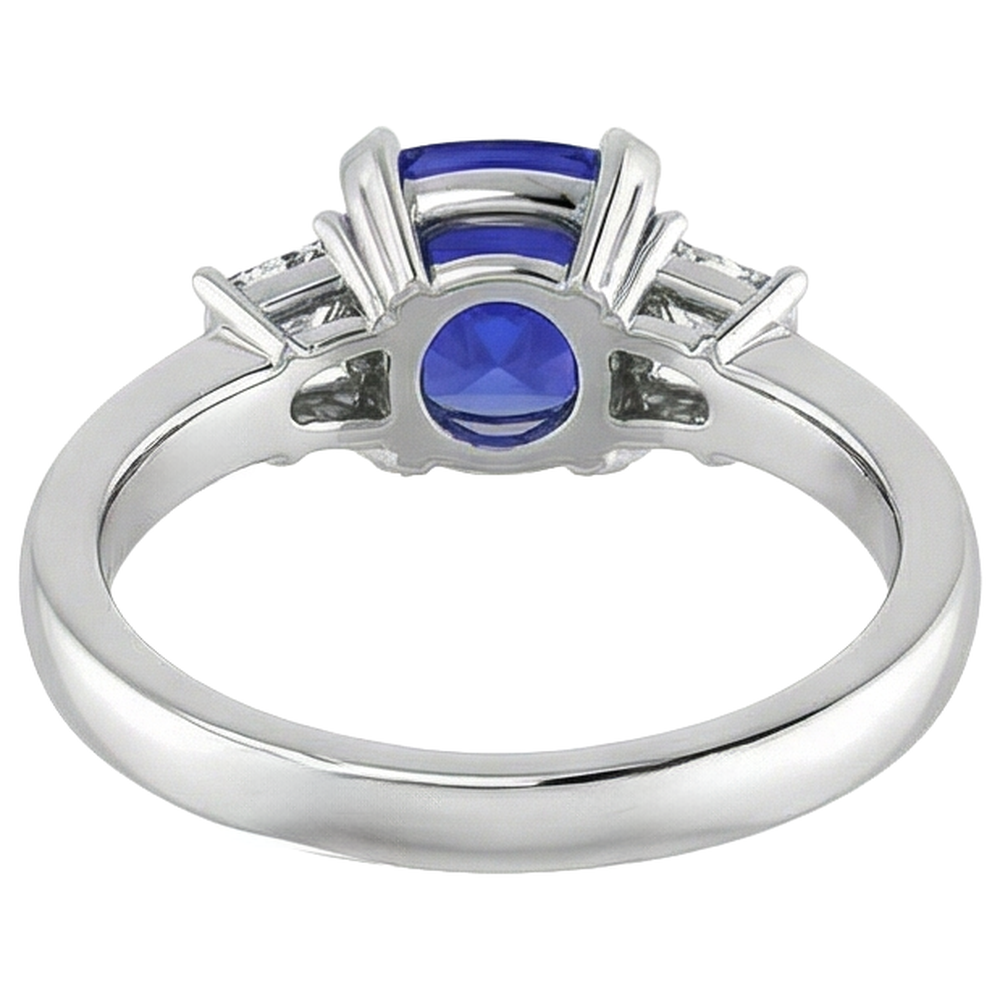 echter round tansanit 4.01Karat ring mit Diamantbesatz